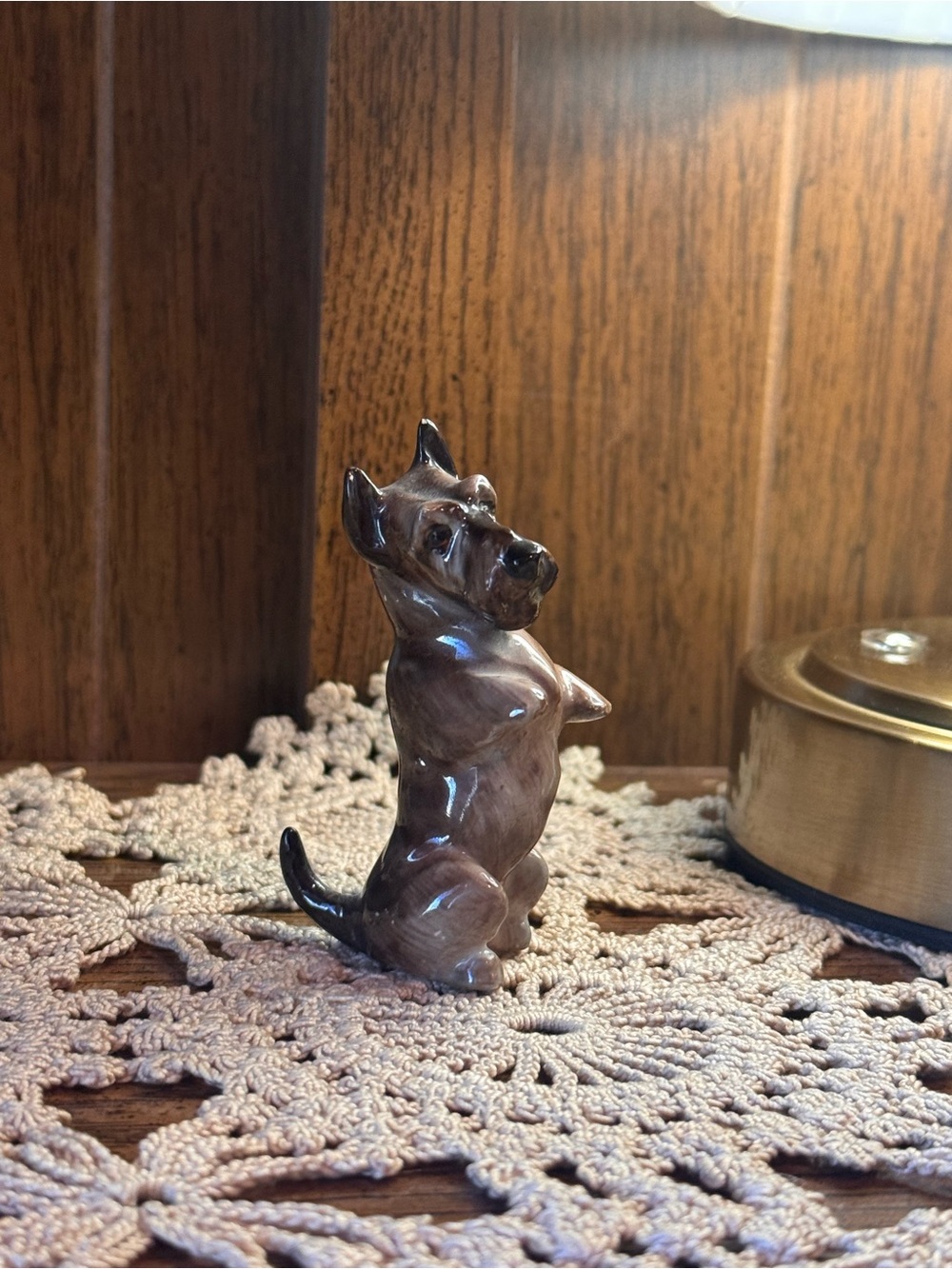 Rare vintage Royal Doulton Brown Glazed Scottish Terrier Figurine- made in engla